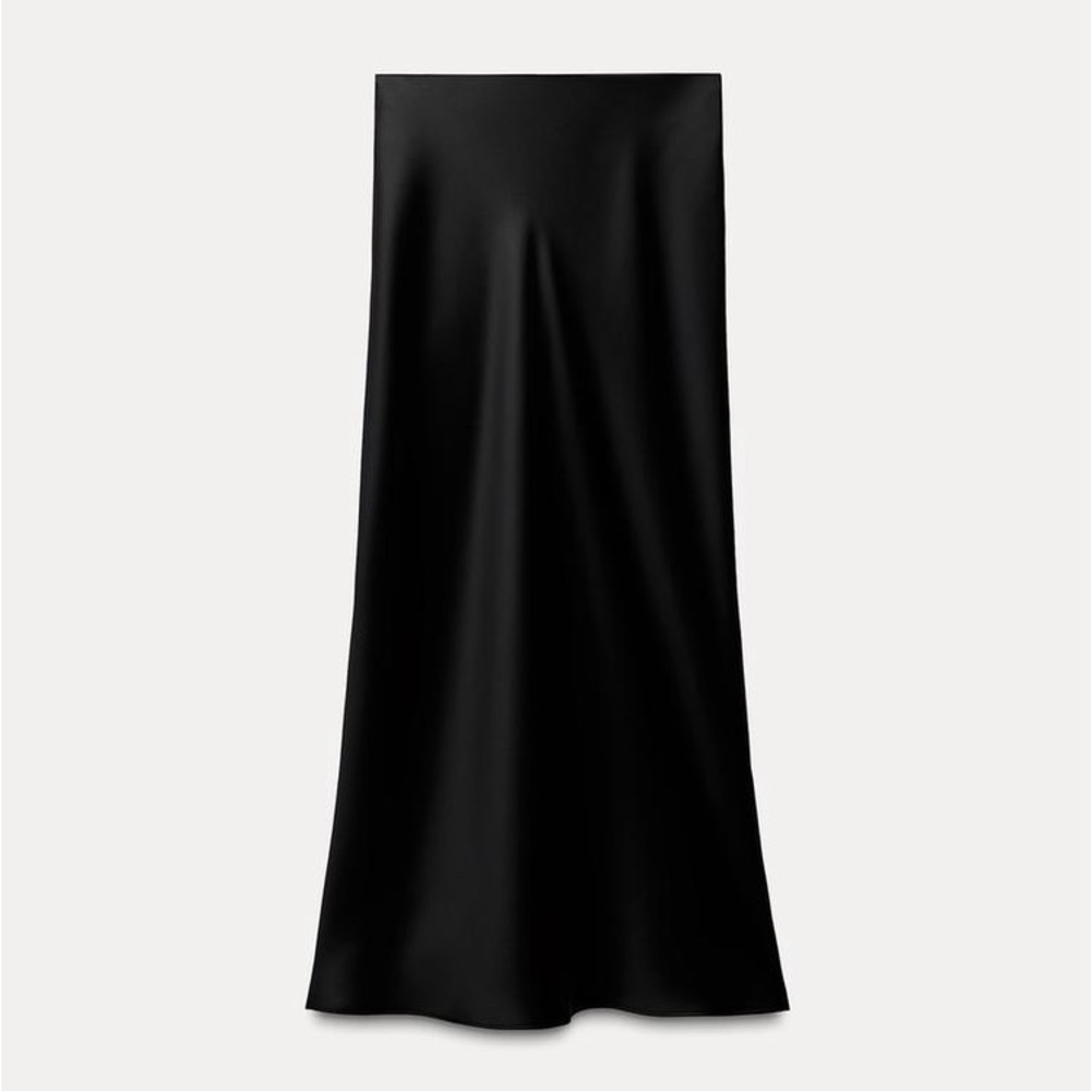 Zara Satin Effect Midi Skirt NWT